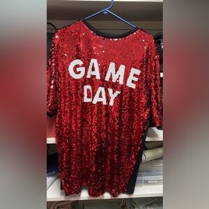 Red Sequin 'Game Day' dress